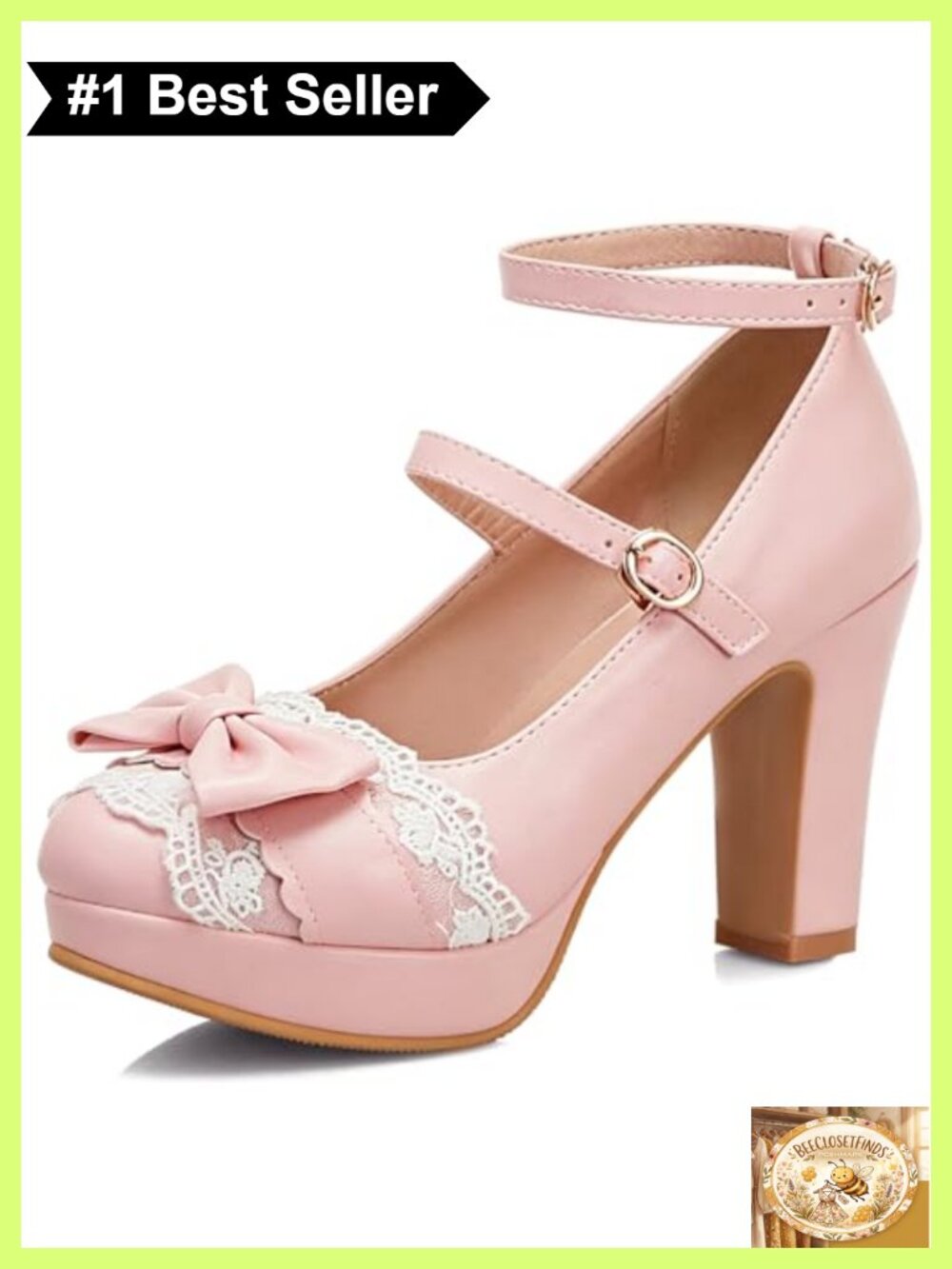 MEOTINA Cute Bow Heels Mary Janes Platform Strappy High Heels Lolita Style Shoes